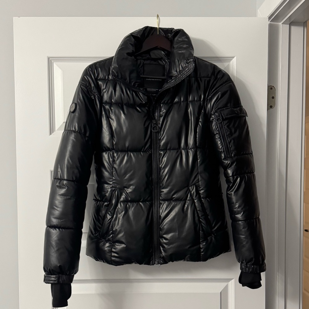 Noize Women's Glossy Black Puffer Jacket
